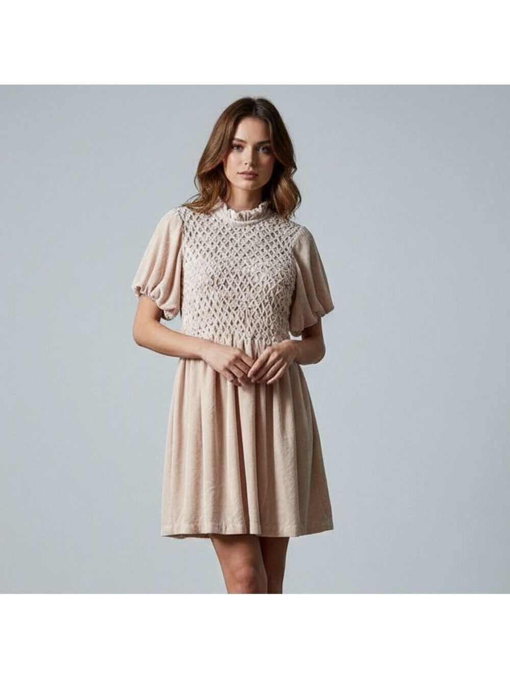 Free People Gum Drop Mini Dress Velure Pink Coquette Balletcore BarbieCore Sz M